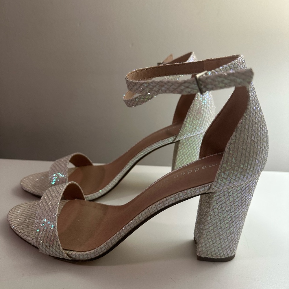 Madden Girl Glittery Cream Sandals